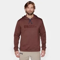Elevenate Men's Logo Hood Pullover -Ski Shop U Logo Hood Maroon Brown 144 21270 Mod1 46198.1665161824